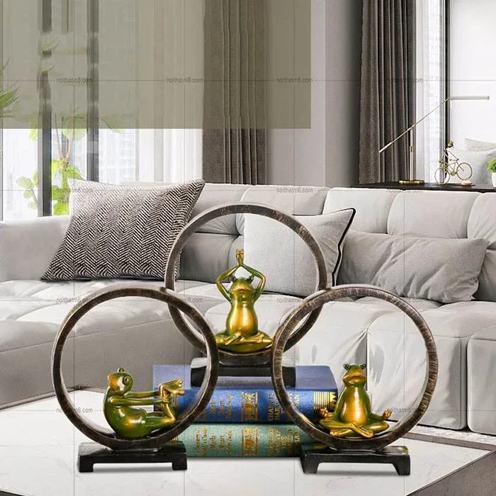 Đồ decor để bàn ếch tập yoga ngộ nghĩnh M8-D090