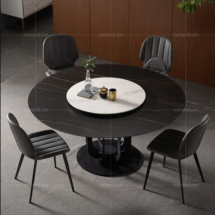 Bàn ăn tròn chân sắt cách điệu phong cách Scandinavian M8-4056