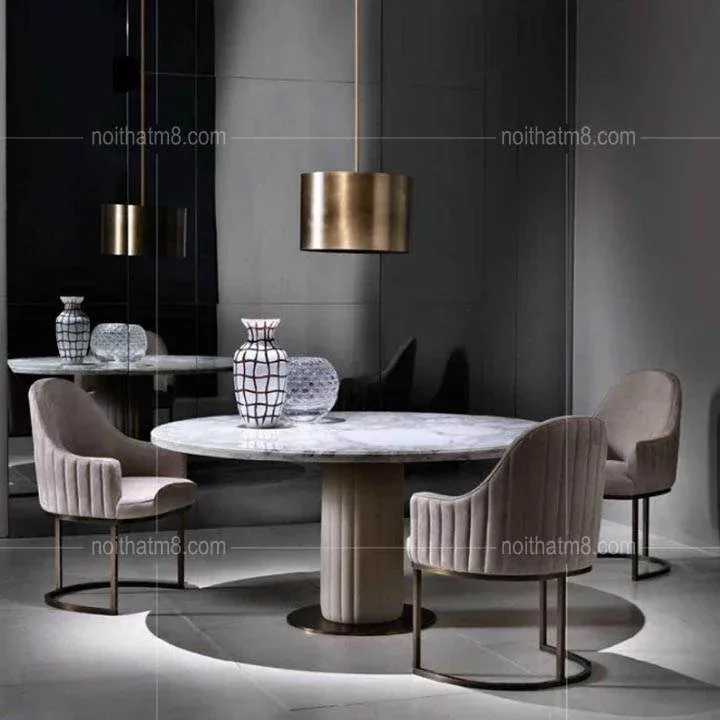 Mẫu ghế ăn sang trọng bọc nỉ nhung nhập khẩu M8-3036