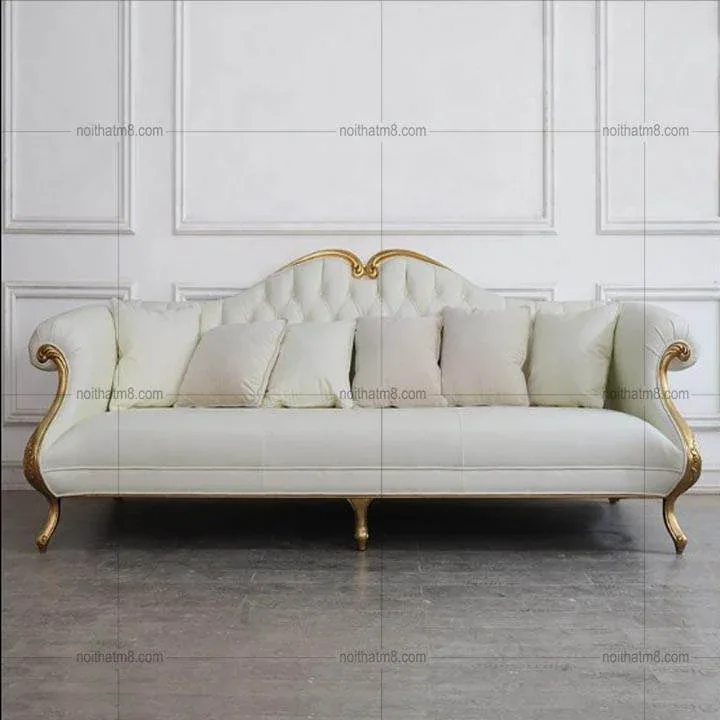 Mẫu sofa nhập khẩu bọc da phong cách hoàng gia M8-3578