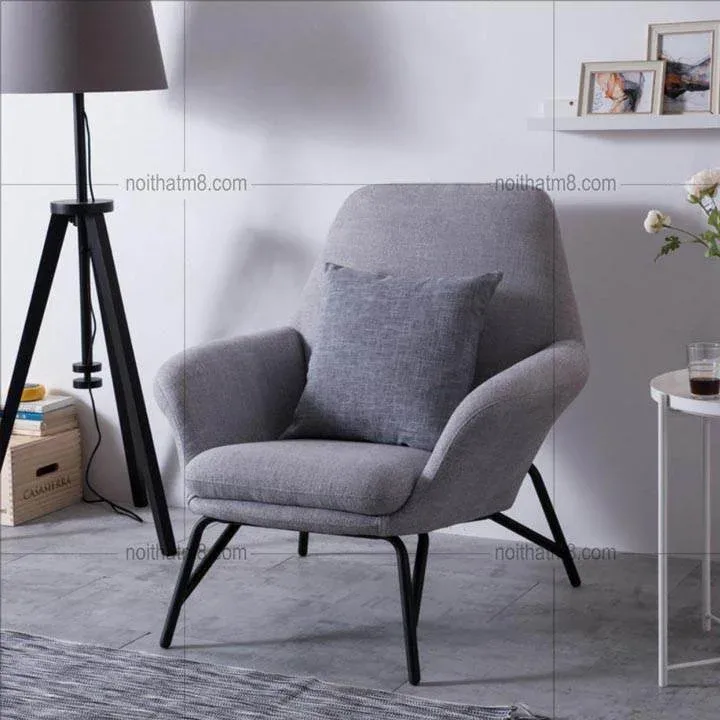 Ghế thư giãn hiện đại chân sắt bọc vải cao cấp M8-3804