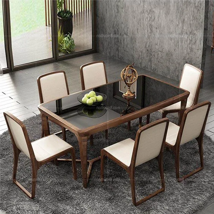 Bàn ăn gỗ hiện đại cao cấp, sang trọng M8-4128