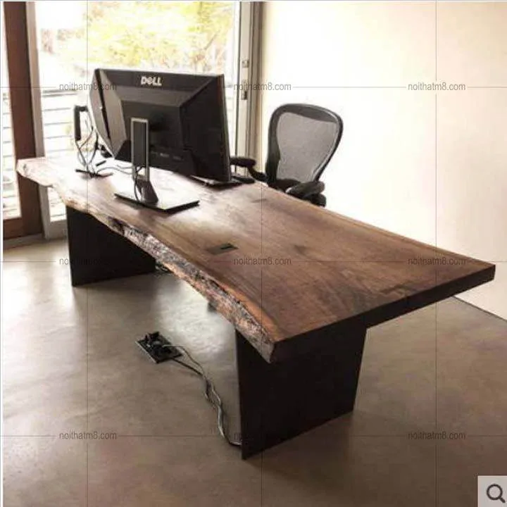 Bàn làm việc đơn giản hiện đại mặt gỗ chân sắt M8-4580
