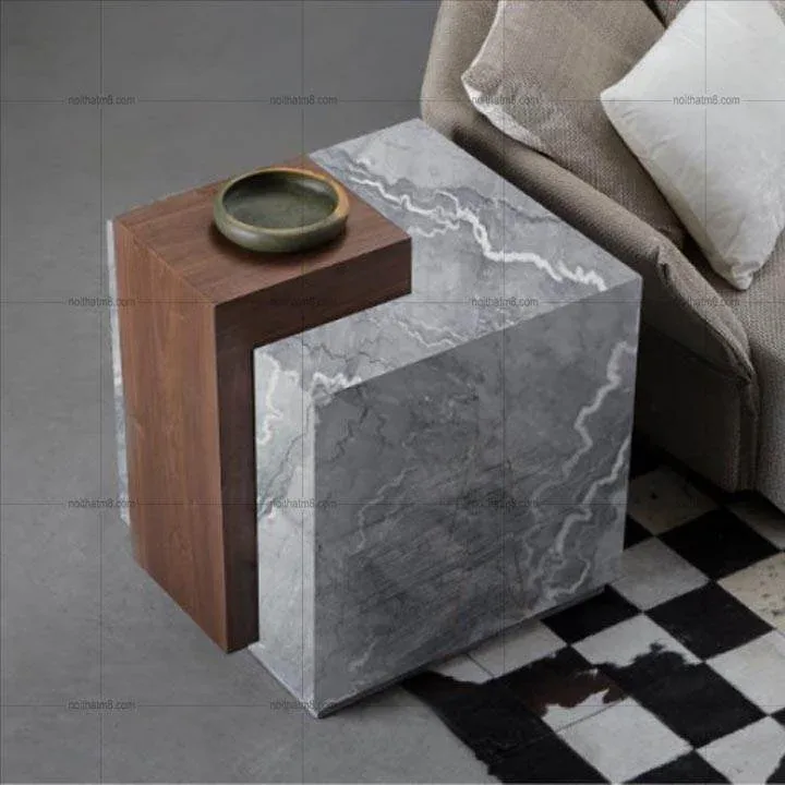 Bàn tab sofa mặt đá nhập khẩu kết hợp gỗ đầy cá tính và hiện đại M8-9071
