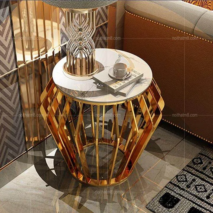 Bàn trà mạ vàng cao cấp nhỏ xinh sang trọng M8-9091