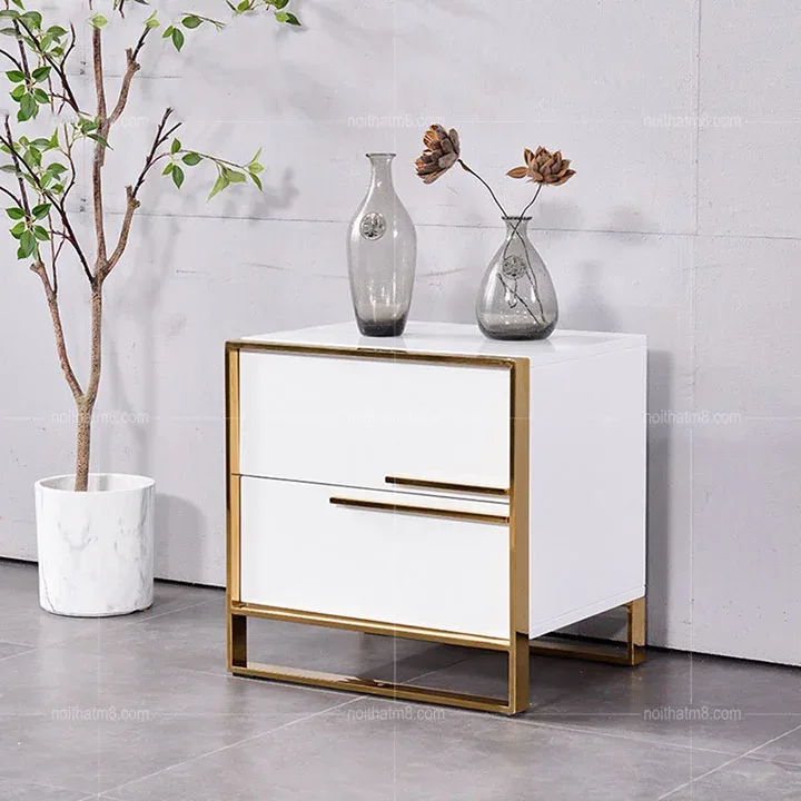 Bàn tab trang trí gỗ kết hợp khung chân mạ titan cao cấp M8-9022