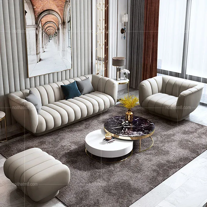 Mẫu sofa da phòng khách thiết kế đẳng cấp M8-3631