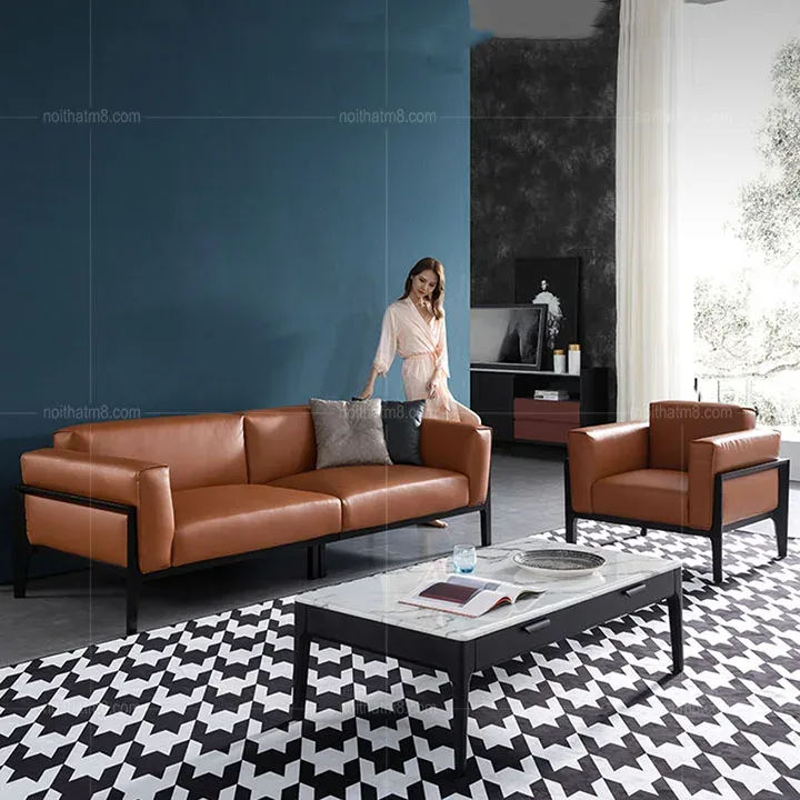 Mẫu sofa da đẹp mang phong cách hiện đại M8-3633