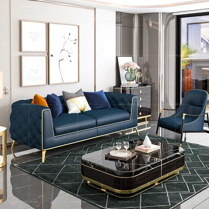 Sofa da cho phòng khách thêm lịch lãm và phong cách M8-3534