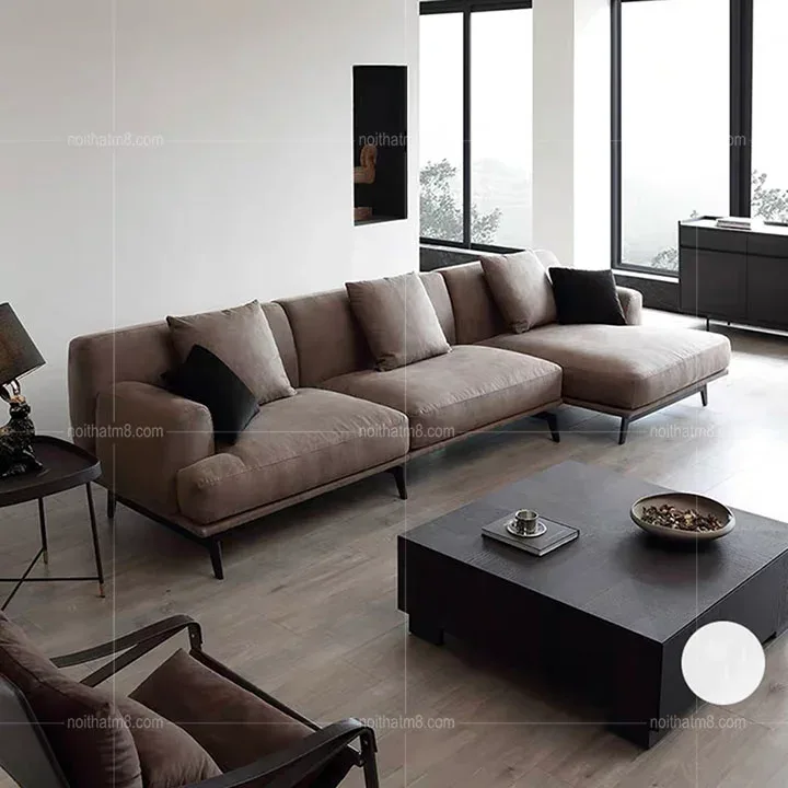 Mẫu sofa cao cấp bọc nỉ nhung phong cách tối giản hiện đại M8-3589