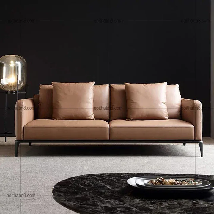 Sofa da phong cách Bắc Âu hiện đại, kiểu dáng sang trọng M8-3522