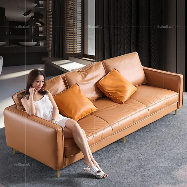 Sofa da phòng khách cao cấp kiểu dáng hiện đại M8-3599