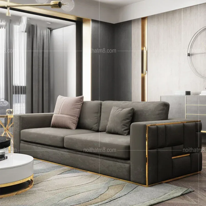 Mẫu ghế sofa da cao cấp cho phòng khách hiện đại M8-3627