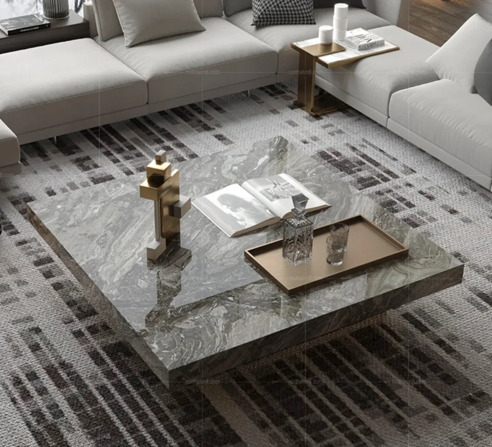Mẫu bàn trà mặt đá phong cách Ý thiết kế mới nhất M8-4456
