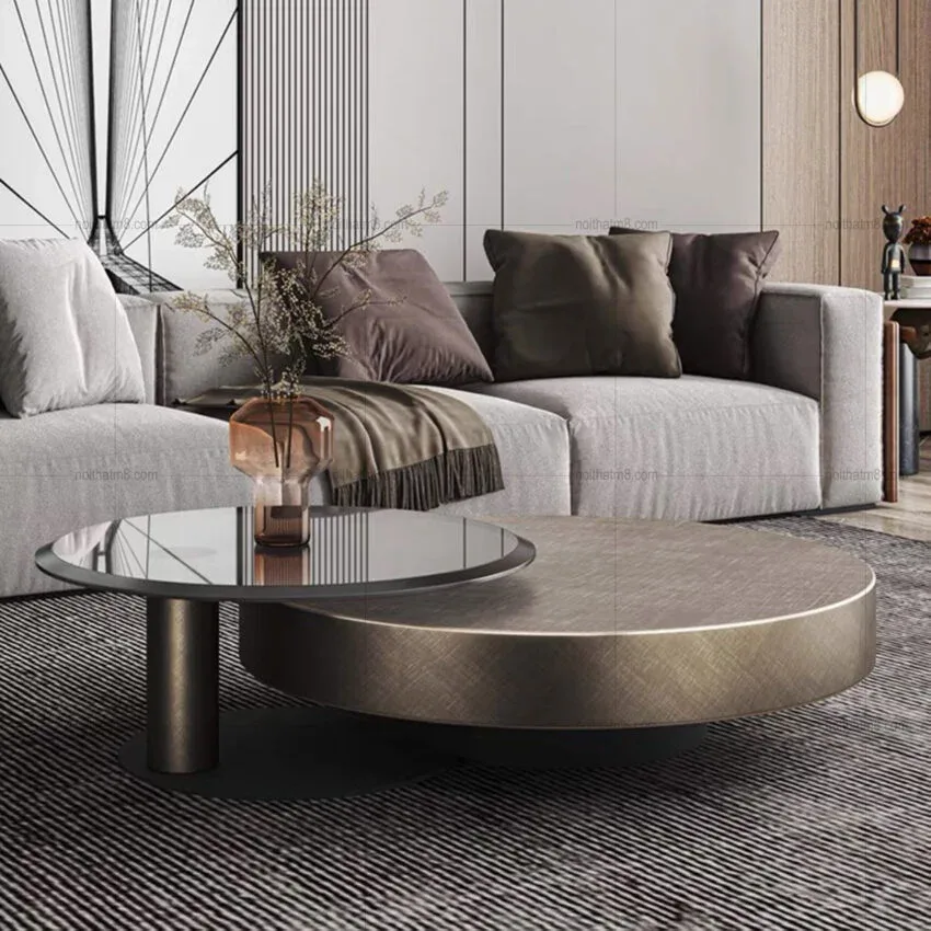 Bộ đôi bàn trà nhập khẩu cao cấp hiện đại M8-4302