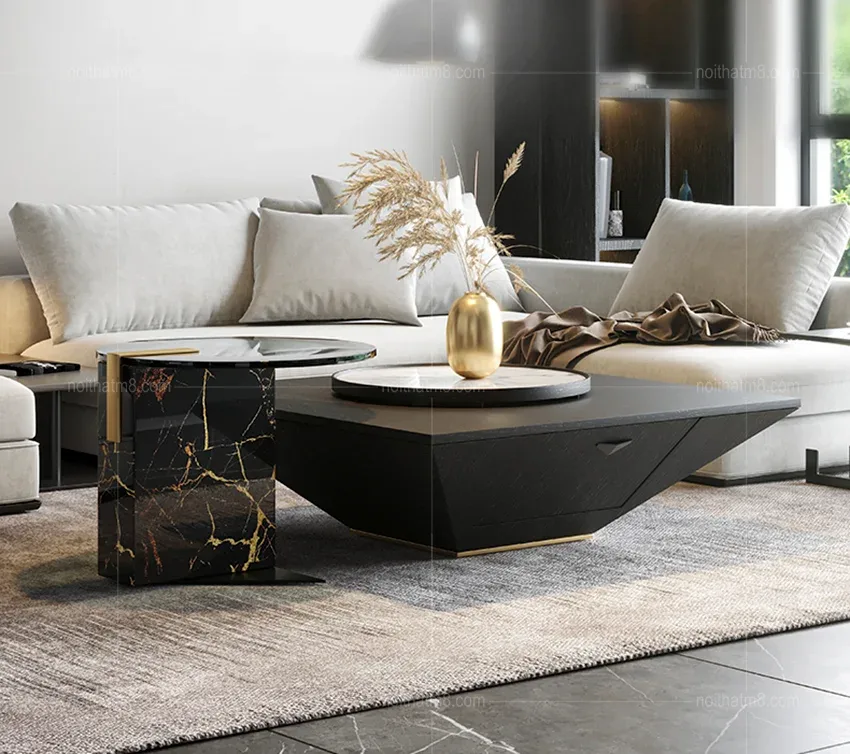 Bộ đôi bàn trà nhập khẩu cao cấp, sang trọng M8-4296