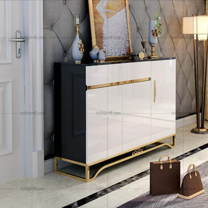 Mẫu tủ giày hiện đại gỗ công nghiệp nhiều tầng, đa kiểu dáng M8–2801