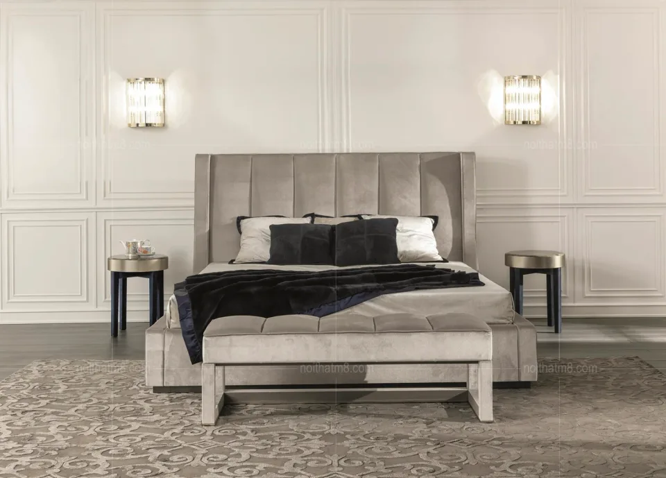 Giường ngủ bọc da phong cách Ý cao cấp M8-6069