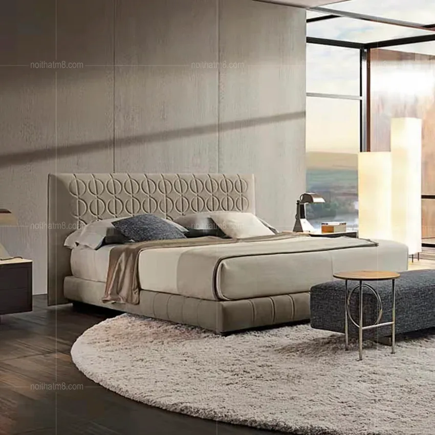 Mẫu giường ngủ phong cách Bắc Âu sang trọng M8-6066