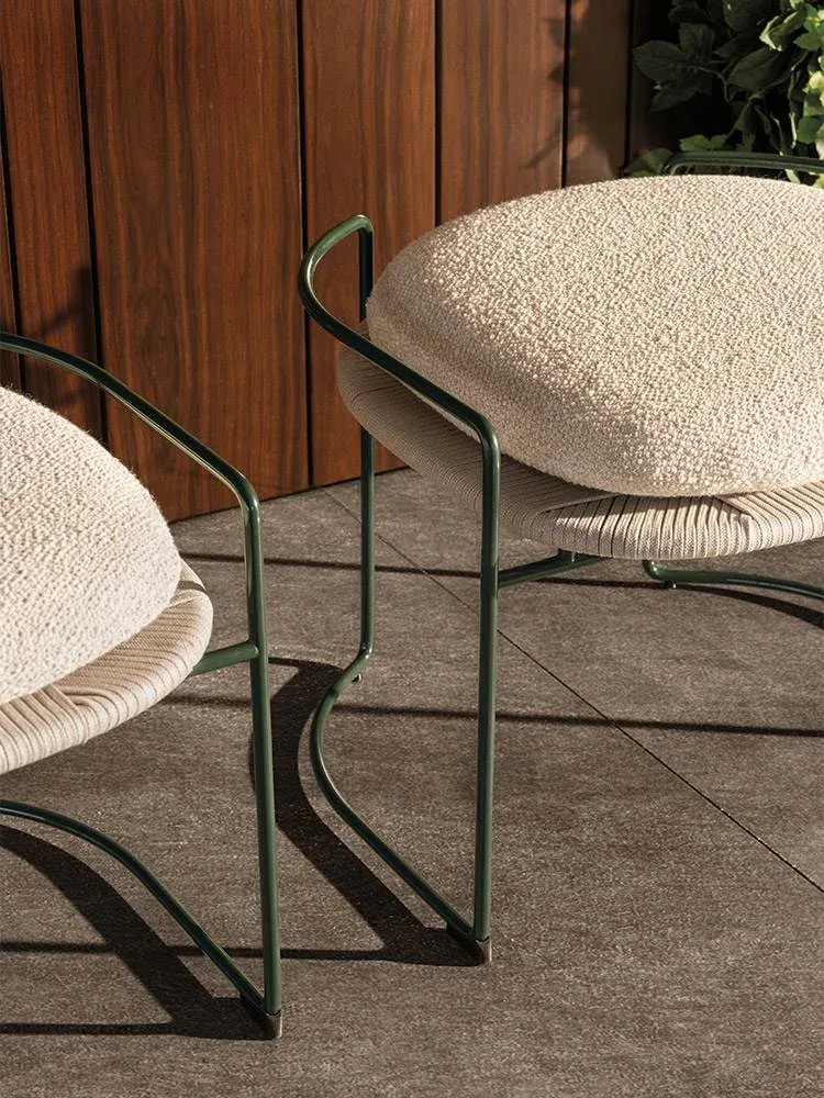 Phụ kiện ngoài trời ghế đẩu khung thép đan dây polyester M8-I016