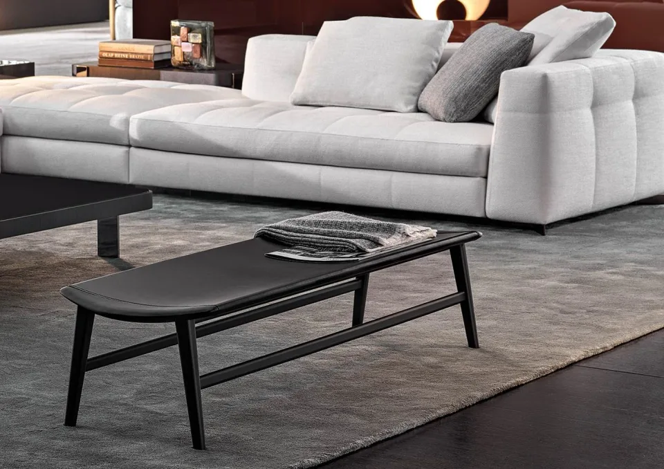 Ghế băng khung gỗ tần bì bọc nệm hoặc da M8-I018