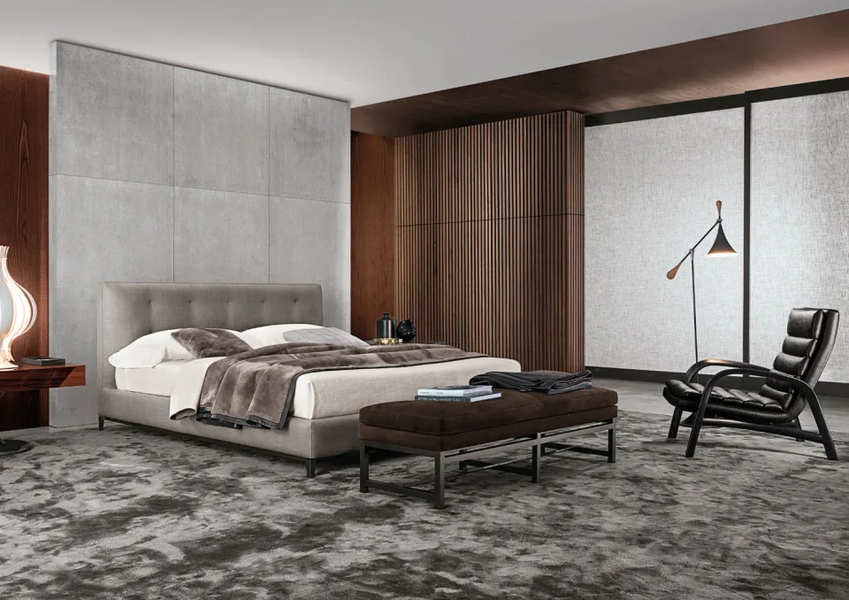 Giường ngủ đầu giường chần bông nhẹ bọc vải phong cách Ý M8-I141