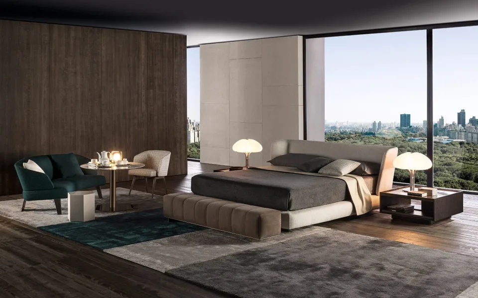 Giường ngủ đầu giường ôm bọc vải da chân lưỡi kim loại M8-I147