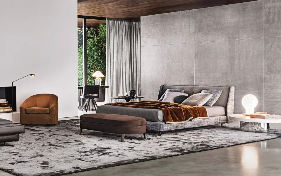 Giường ngủ đường cong mềm đầu giường vỏ sò chần êm M8-I150