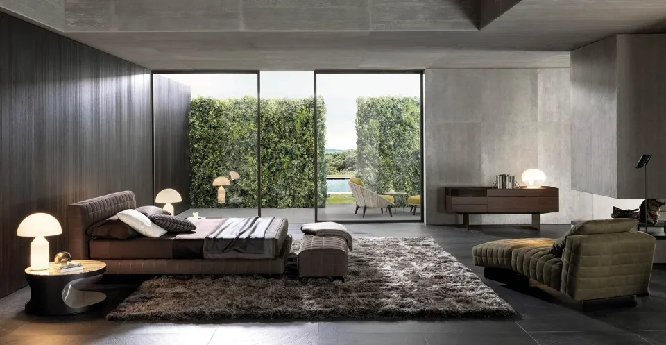 Giường ngủ bệ khối vuông đầu giường chần đế lưỡi nhôm M8-I155