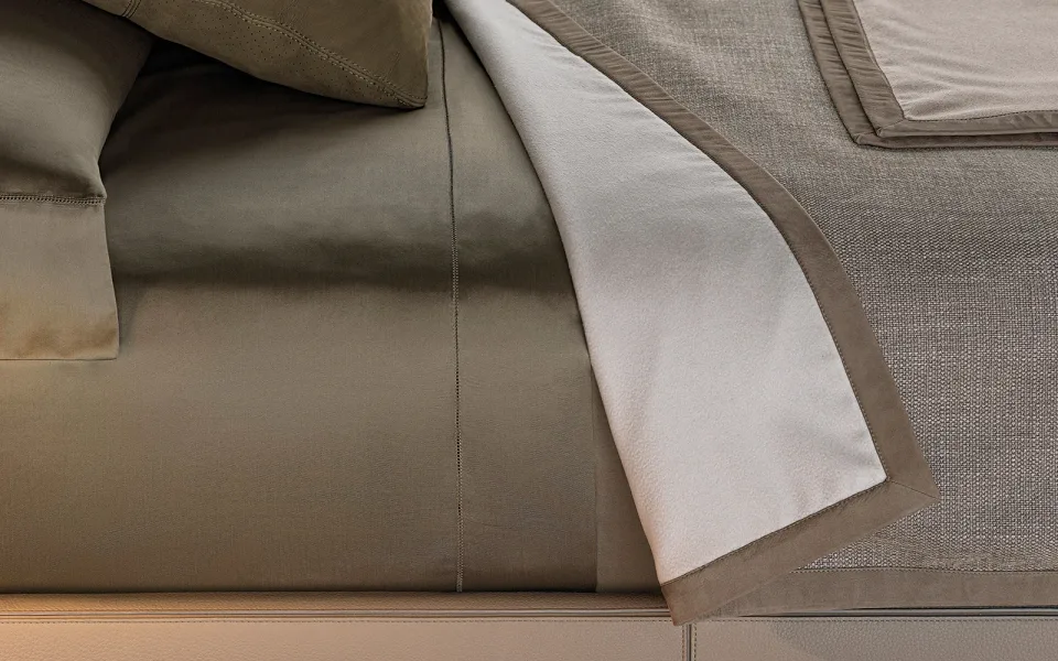 Chăn ga gối cao cấp hai mặt vải bố và len cashmere M8-I161