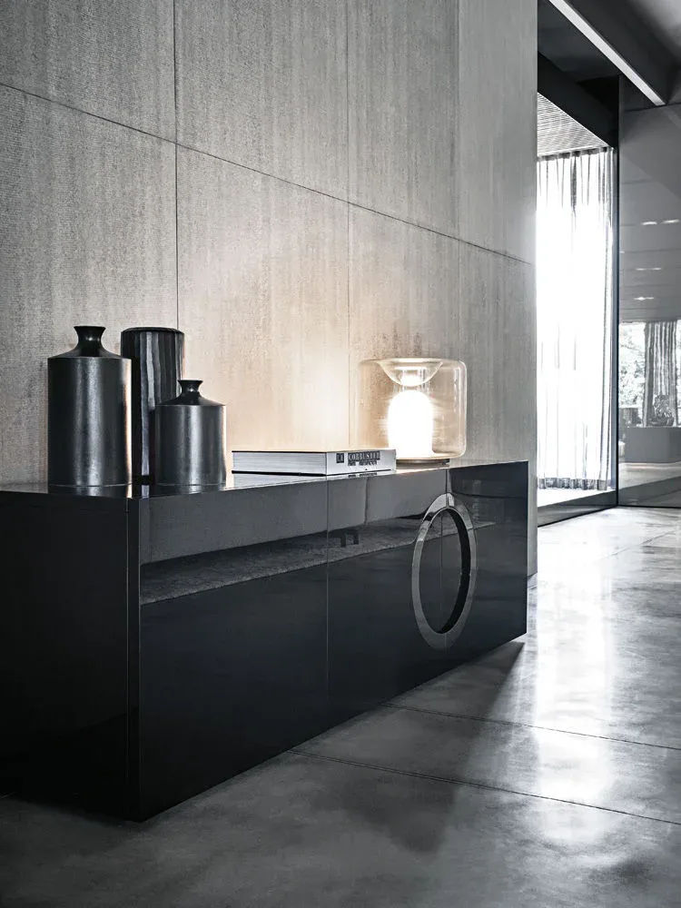 Kệ sách trang trí tủ bốn cánh tay nắm tròn niken đen M8-I172