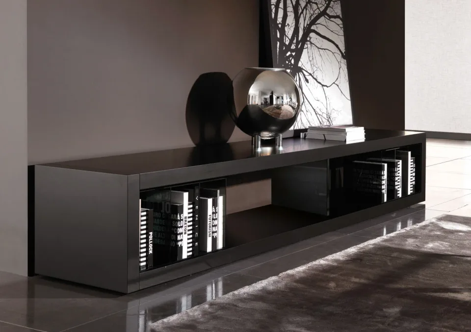 Kệ sách trang trí tủ thấp khung dày sơn mờ nâu mocha M8-I193