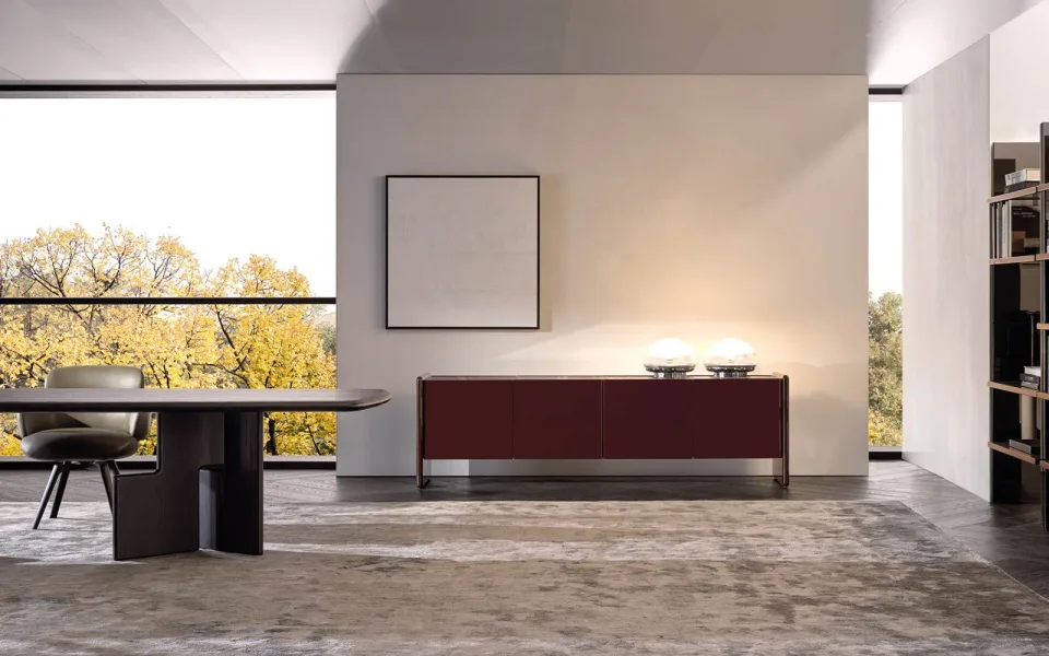 Kệ sách trang trí hệ tủ cạnh vát mặt đá lõm M8-I196