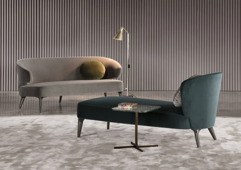 Ghế nằm thư giãn chaise longue dáng retro đệm lông vũ M8-I212