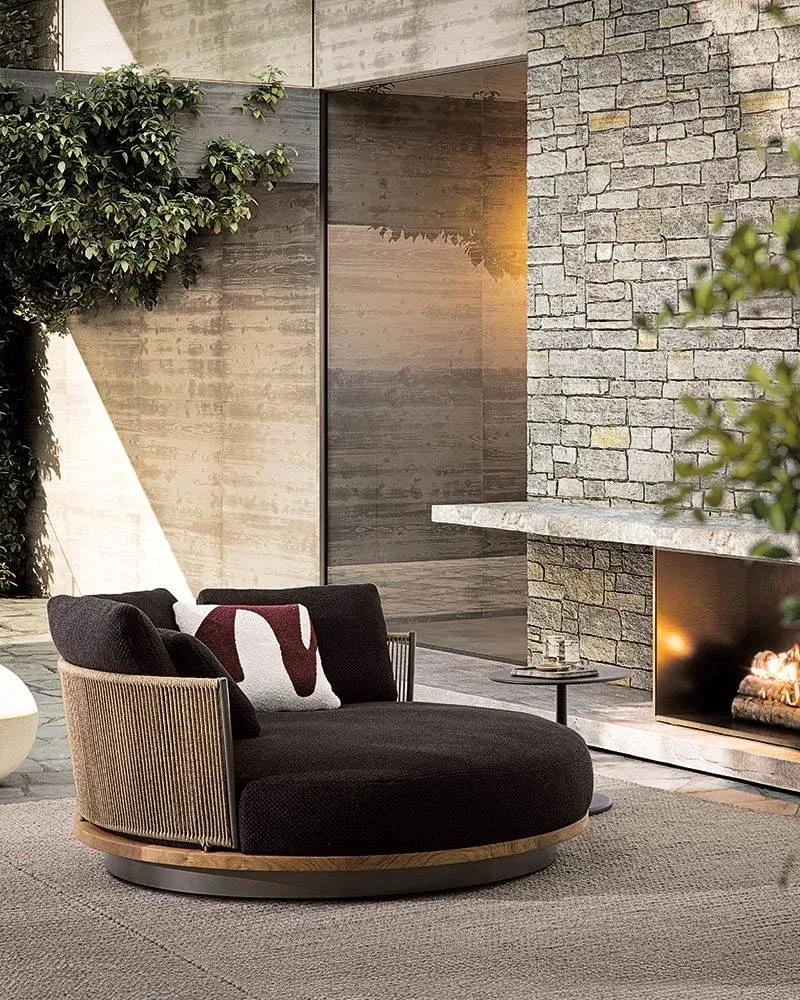 Ghế nằm thư giãn chaise longue ngoài trời xoay 360 độ M8-I214