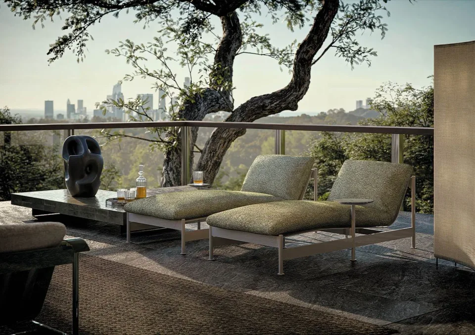 Ghế nằm thư giãn chaise longue nhôm uốn ruy băng M8-I222