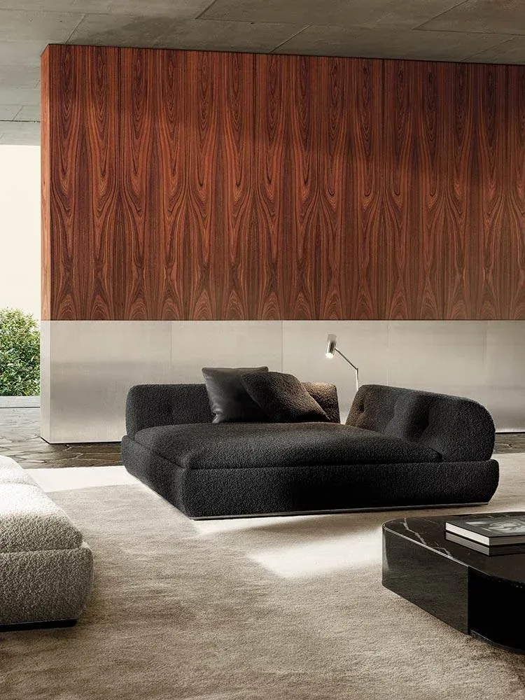 Ghế nằm thư giãn chaise longue lông vũ mặt bàn tích hợp M8-I223