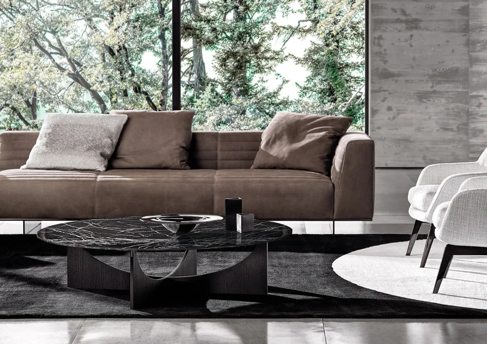 Bàn trà tròn vuông chân chữ X mặt đá hoặc tần bì M8-I309