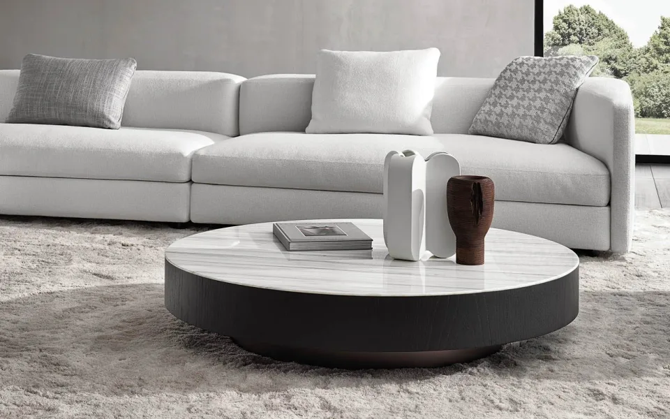 Bàn trà thấp nhiều hình dáng mặt đá Zebrino chân đồng M8-I316