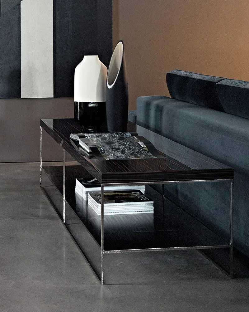Bàn console khung sắt tối giản mặt gỗ mun hoặc đá đen M8-I358