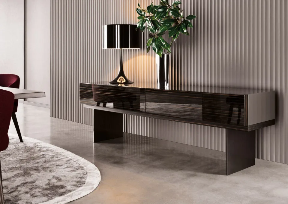 Bàn console hai ngăn kéo đẩy mở, chân thép lá mảnh M8-I365