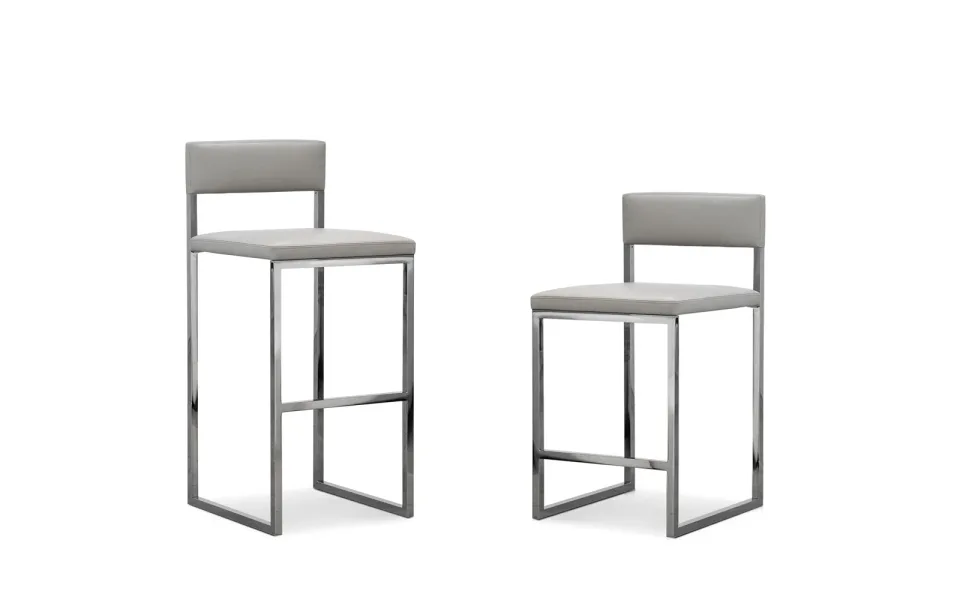 Ghế đôn khung kim loại niken đen bọc da hoặc vải M8-I380