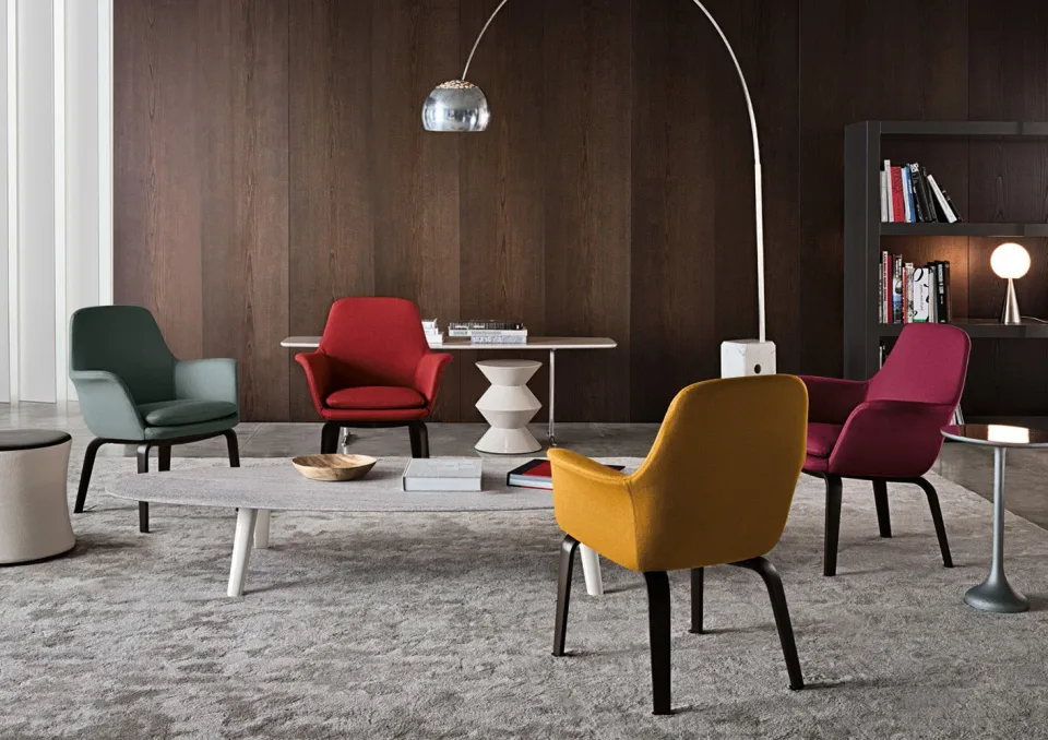 Ghế bành nhỏ lounge gọn gàng chân tần bì, đệm lông ngỗng M8-I431