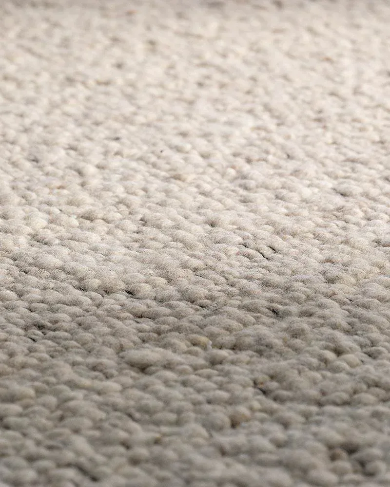 Thảm trang trí len dệt tay viền vải cotton tái chế M8-I486