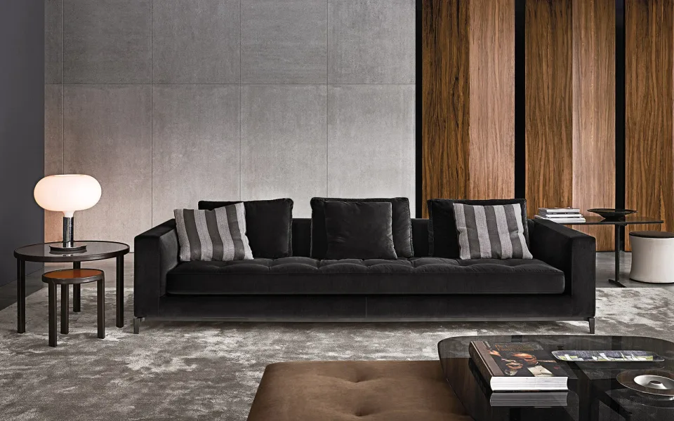 Sofa đệm ngồi chần nhẹ trên khung nâng cao M8-I495