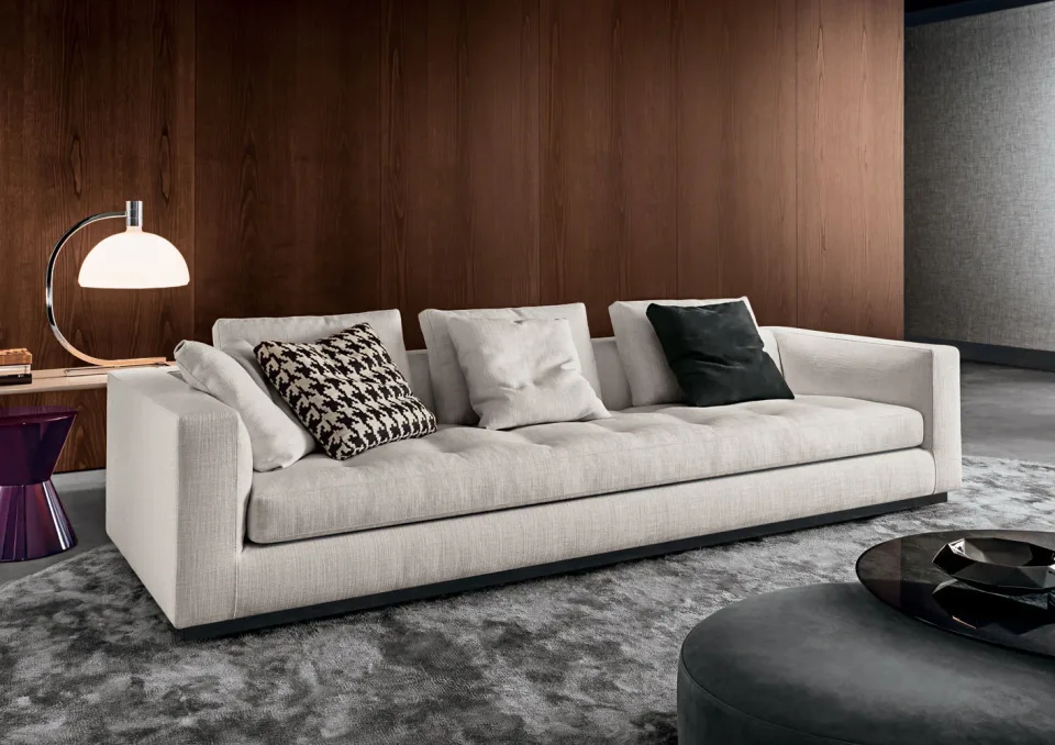 Sofa đệm ngồi chần nhẹ khung thấp phong cách cổ điển M8-I497