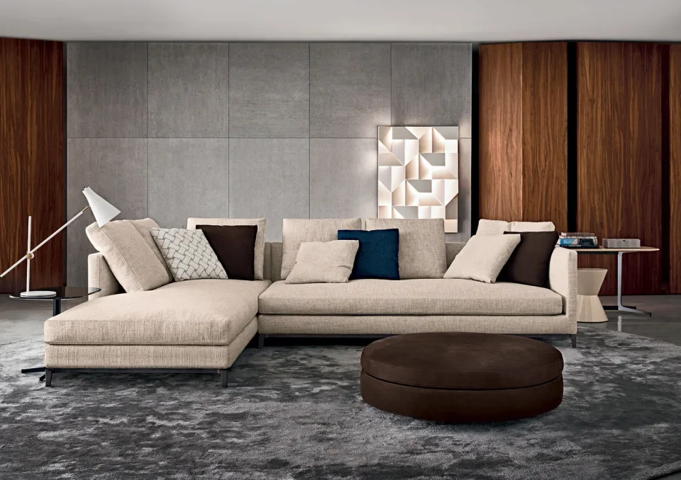 Sofa tay vịn mảnh ngang lưng thoải mái xếp gối tự do M8-I498