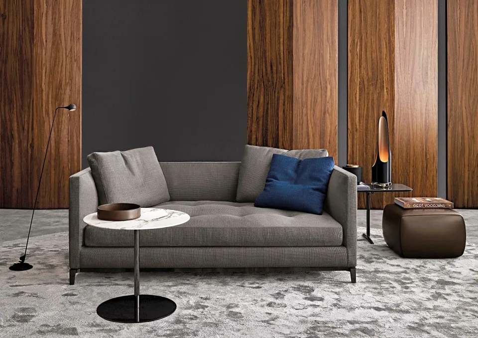 Sofa mỏng tay vịn thon chần bông nệm ngồi phong cách Ý M8-I501