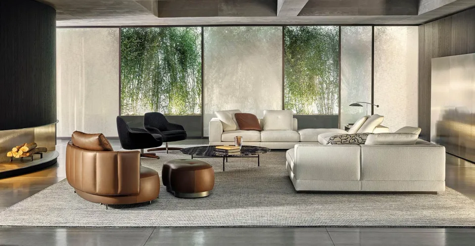 Sofa modul dáng thấp sát sàn đường chỉ mềm M8-I516