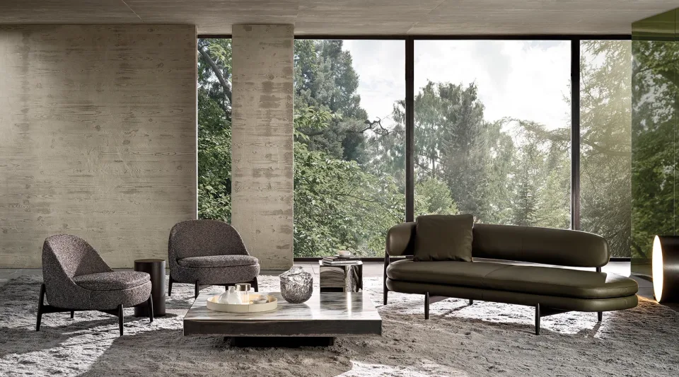 Sofa bán nguyệt khung gỗ đặc năm chân Bắc Âu M8-I529